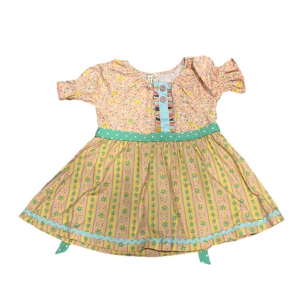 Matilda Jane Girls Size 8 Play Outside Spring Floral Chicks‎ Tunic